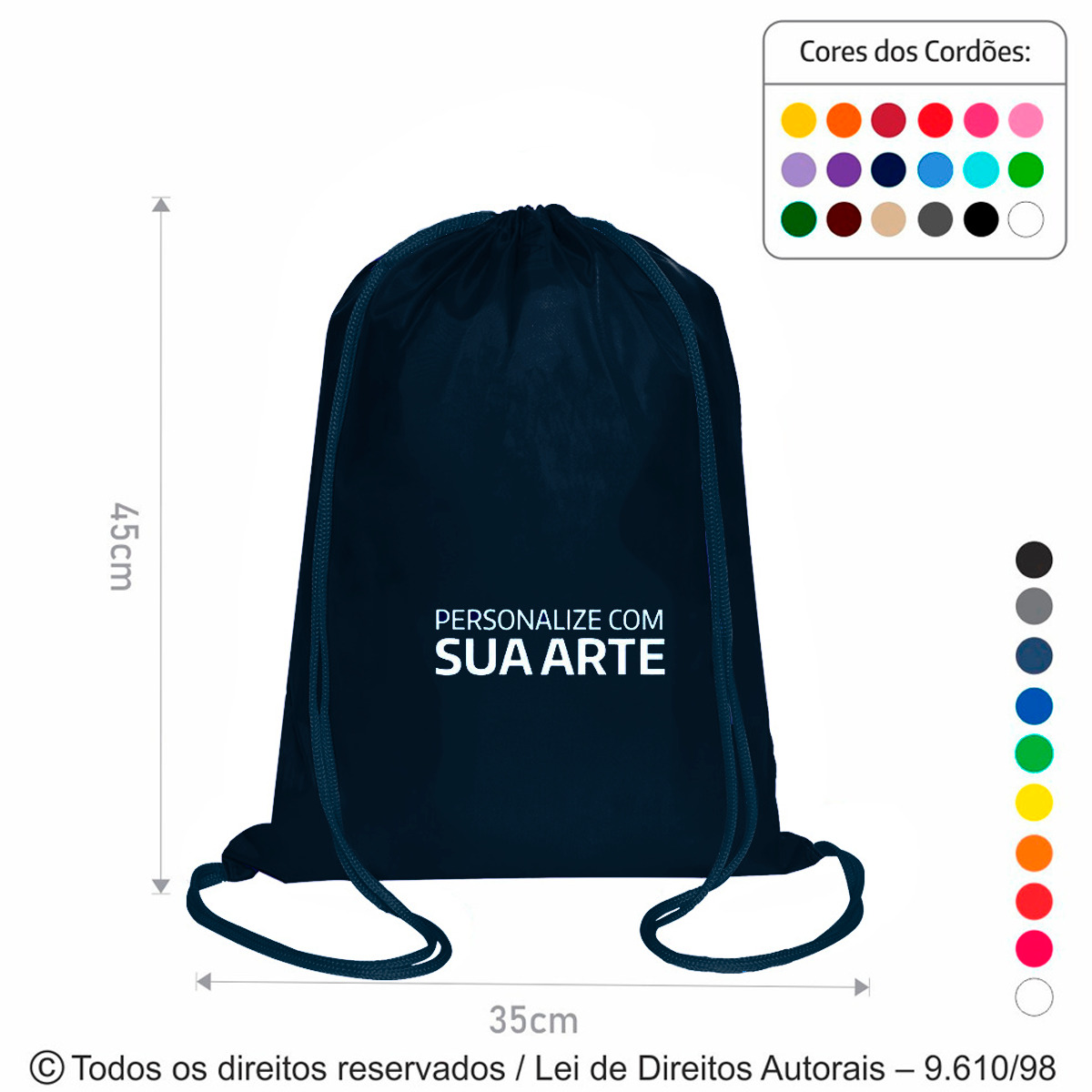 M33 MOCHILA DE NYLON 70 RESINADO 35X45CM AZUL MARINHO