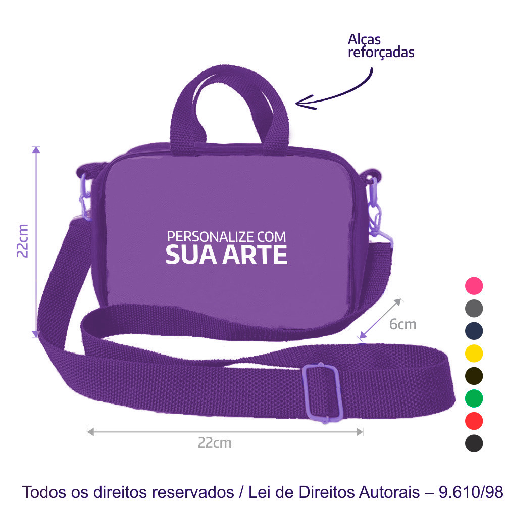 SM549 SHOULDER BAG DE LONAS COLORIDA 240G 22X16X6CM L ROXO