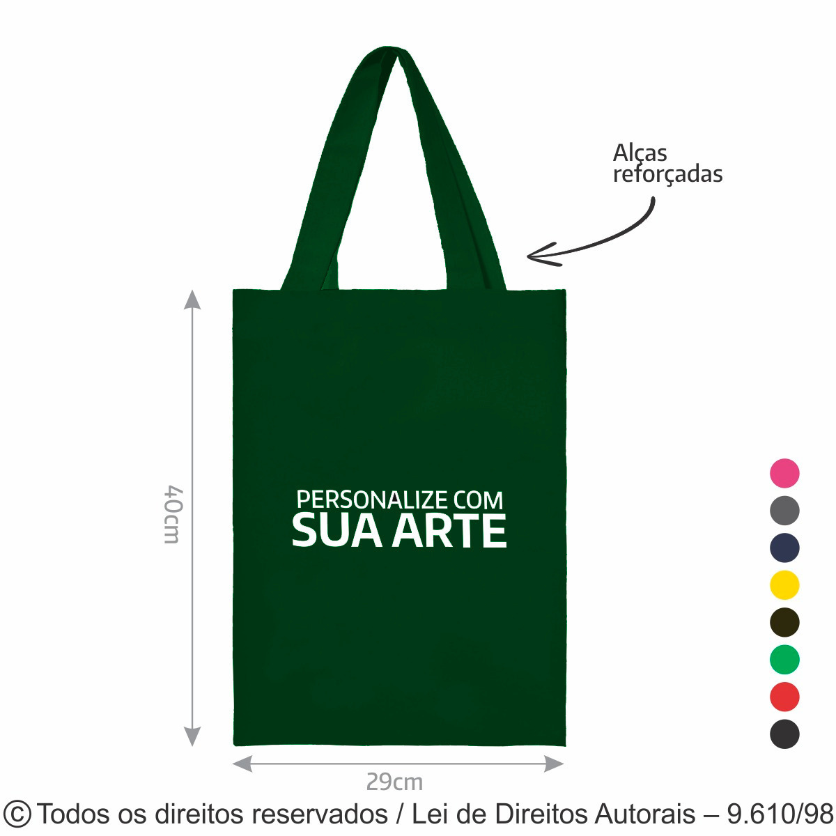 20B SACOLA DE BRIM 29X40CM VERDE BANDEIRA