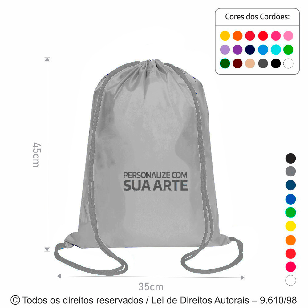 M33M MOCHILA DE MICRO FIBRA 35X45CM CINZA CLARO