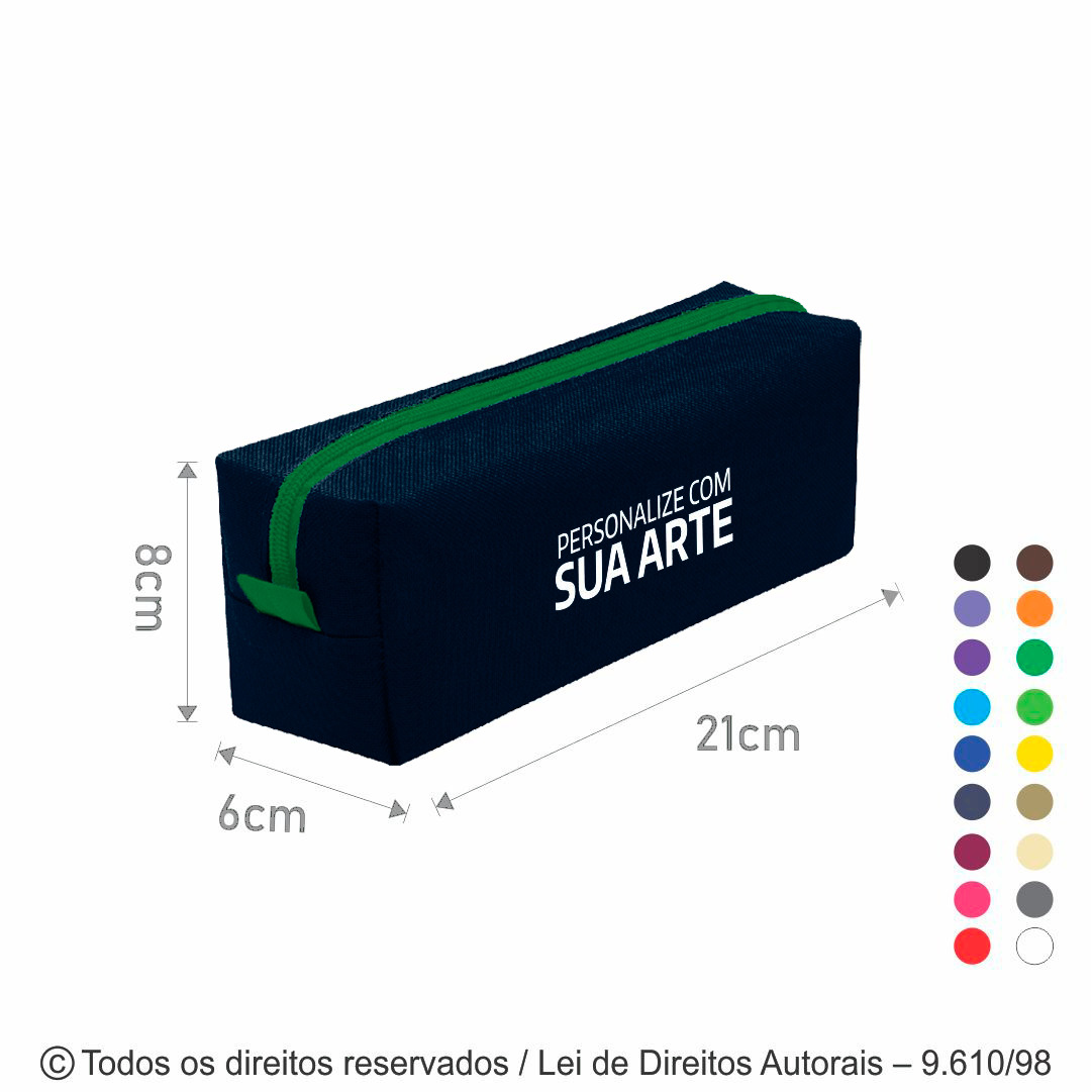 E3 ESTOJO EM NYLON 600G 21X8X6CM MARINHO COM VERDE BANDEIRA