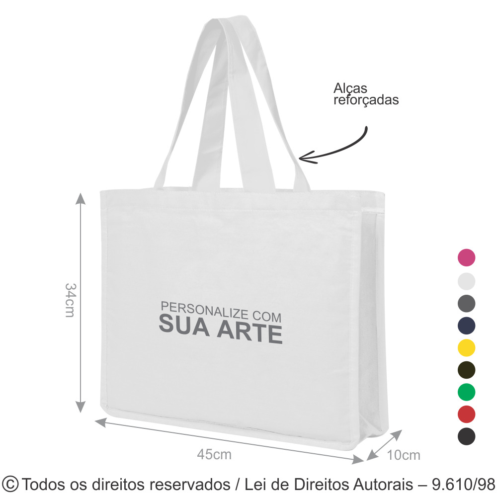 9LC SACOLA DE LONA 240G 45X35X10CM GELO
