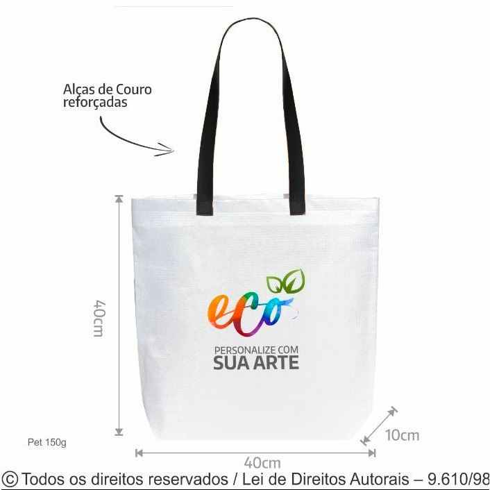 261P SACOLA DE PET 40X40X10CM BRACO COM PRETO