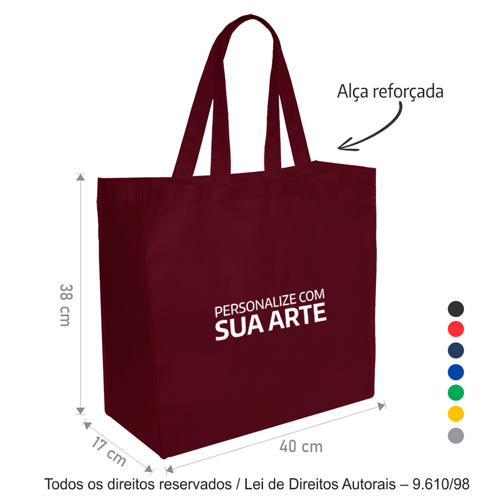 286T2 SACOLA DE TNT 60G 42X38X17CM VINHO