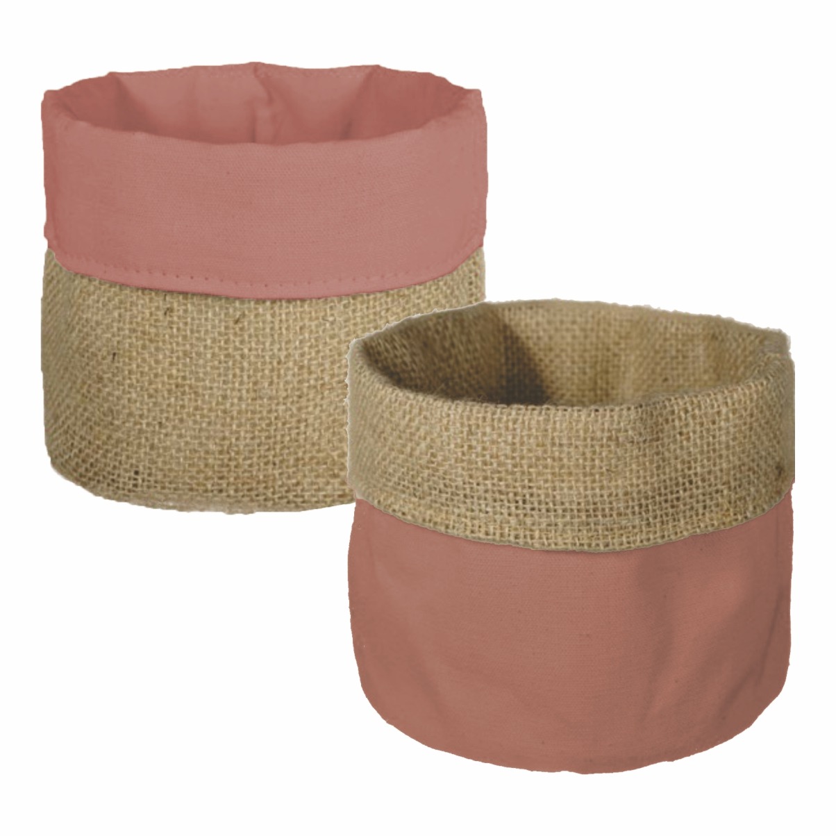230JLC CACHEPOT DE JUTA E LONA 17X17CM ROSA CHA