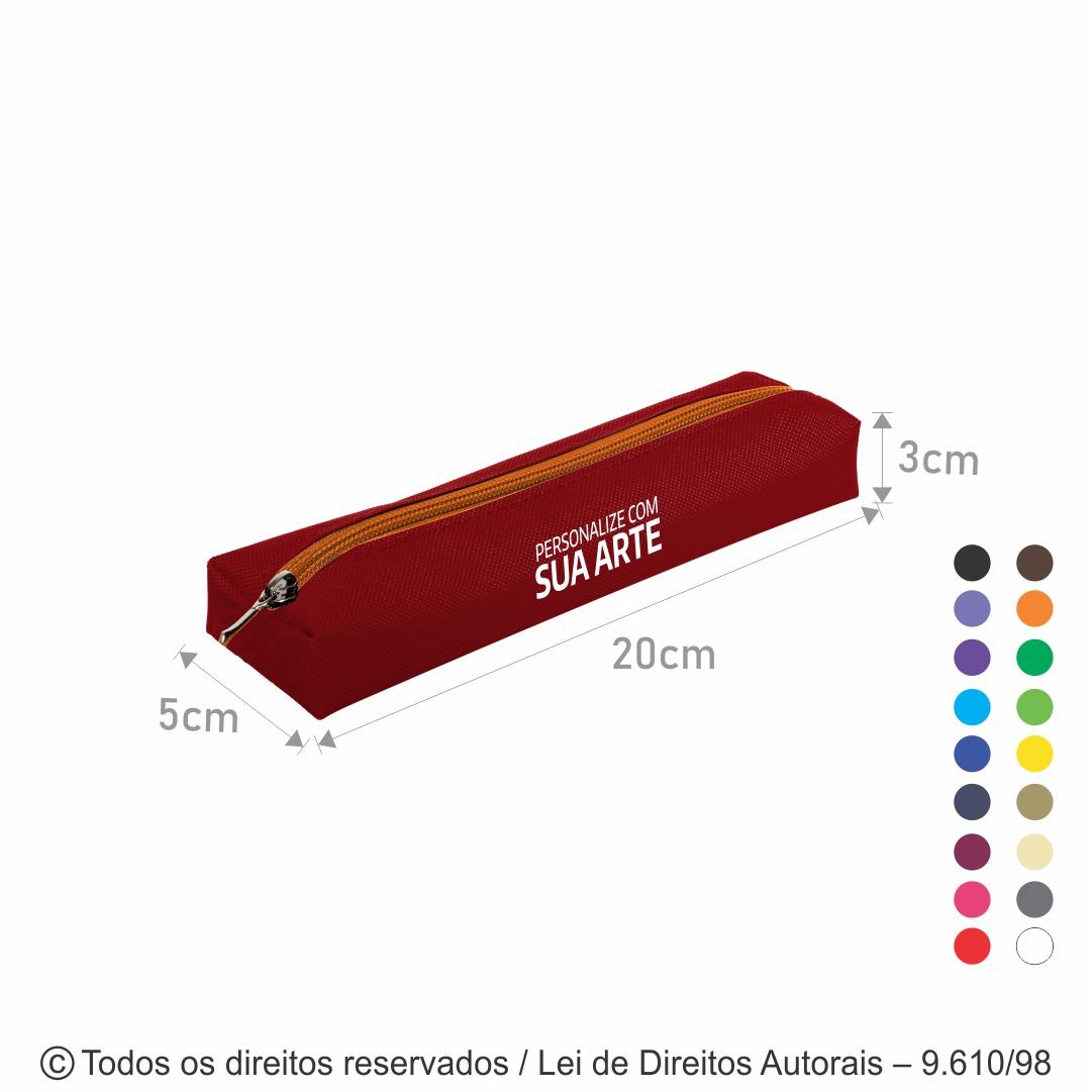 E8 ESTOJO EM NYLON 600G 20X3X5CM VERMELHO COM LARANJA