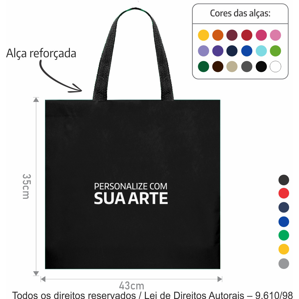 126T SACOLA DE TNT 80G 43X40CM PRETO