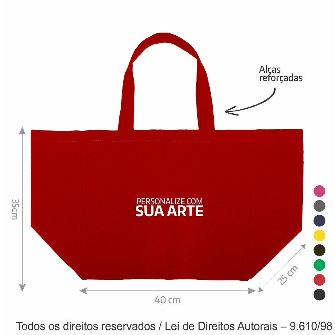 321LC SACOLA DE LONA COLORIDA 240G 40X35X25CM VERMELHO