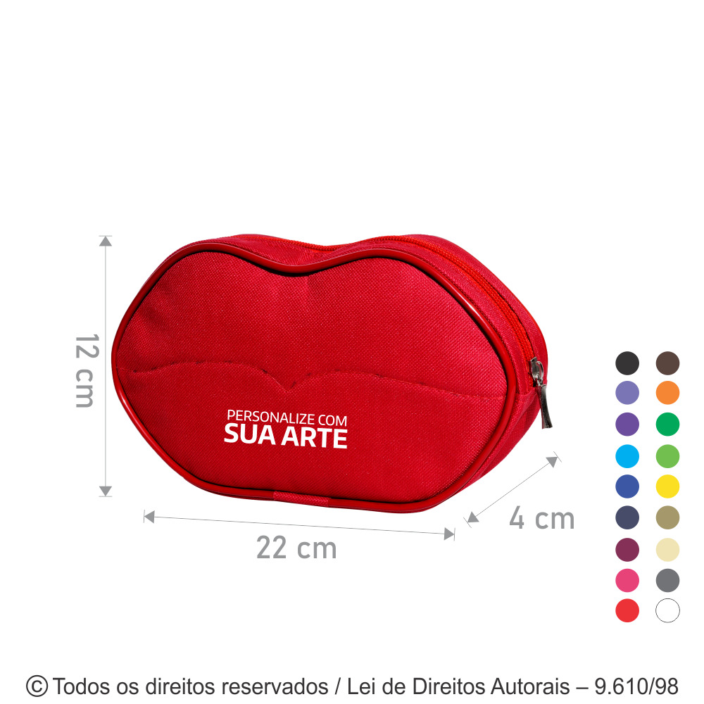 N104 NECESSAIRE DE NYLON 600G 22X12X4CM VERMELHO