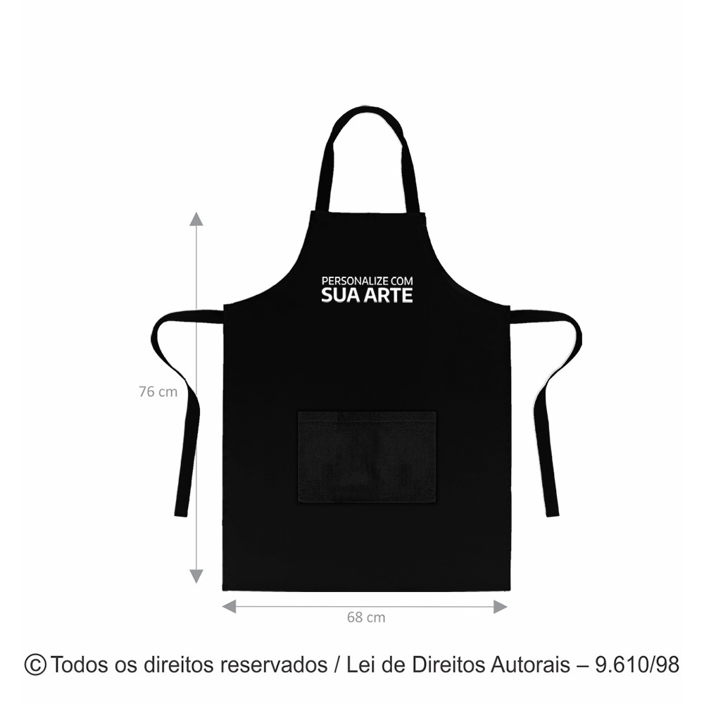 AV28B AVENTAL GRANDE BRIM COM BOLSO 68X76CM PRETO