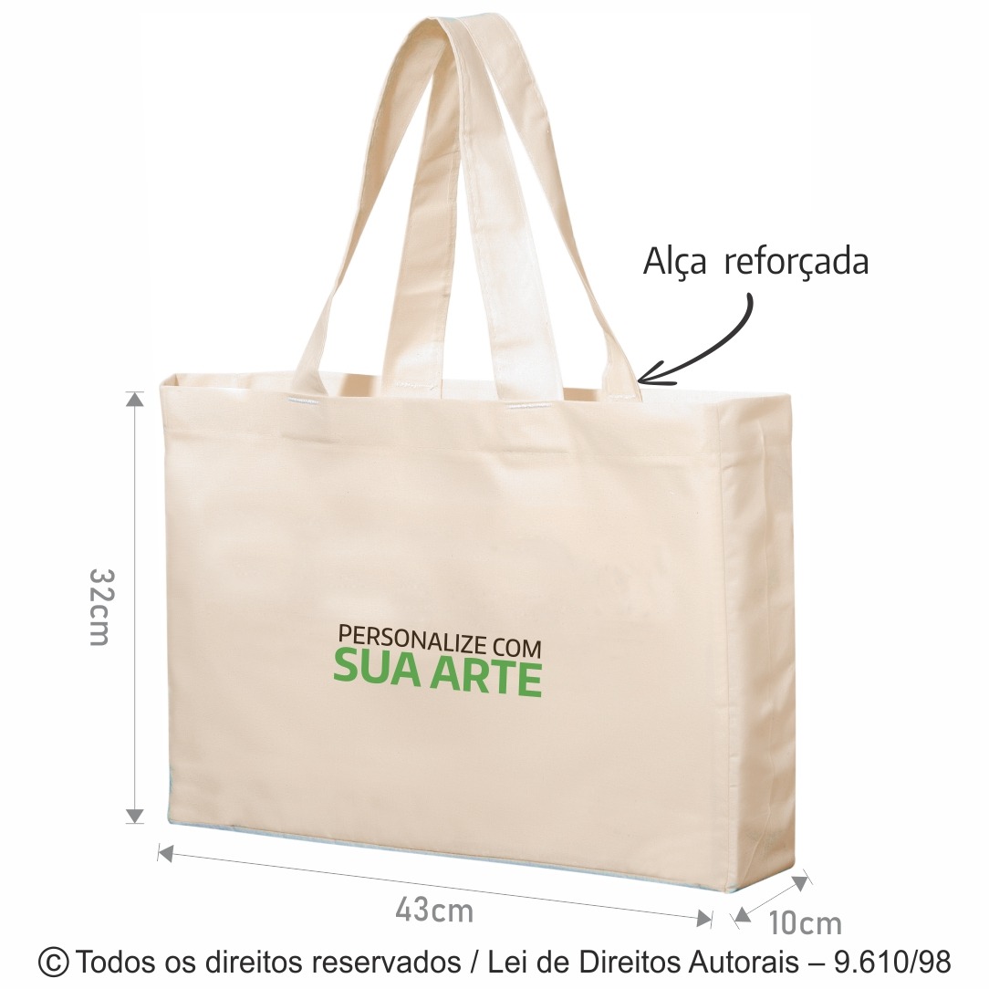 26L SACOLA DE LONA 240G 43X32X10CM NATURAL
