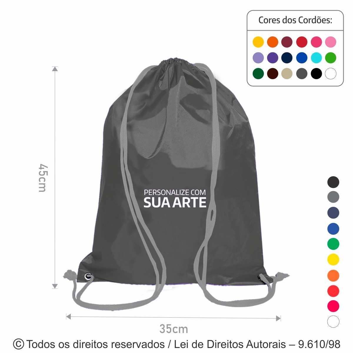 M5 MOCHILA DE NYLON 70 EMBORRACHADO 35X45CM CINZA ESCURO COM CINZA CLARO