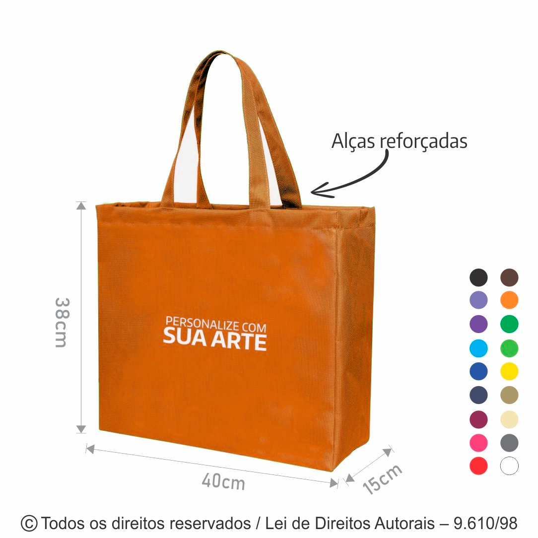 146N SACOLA DE NYLON 600G 40X38X15CM LARANJA