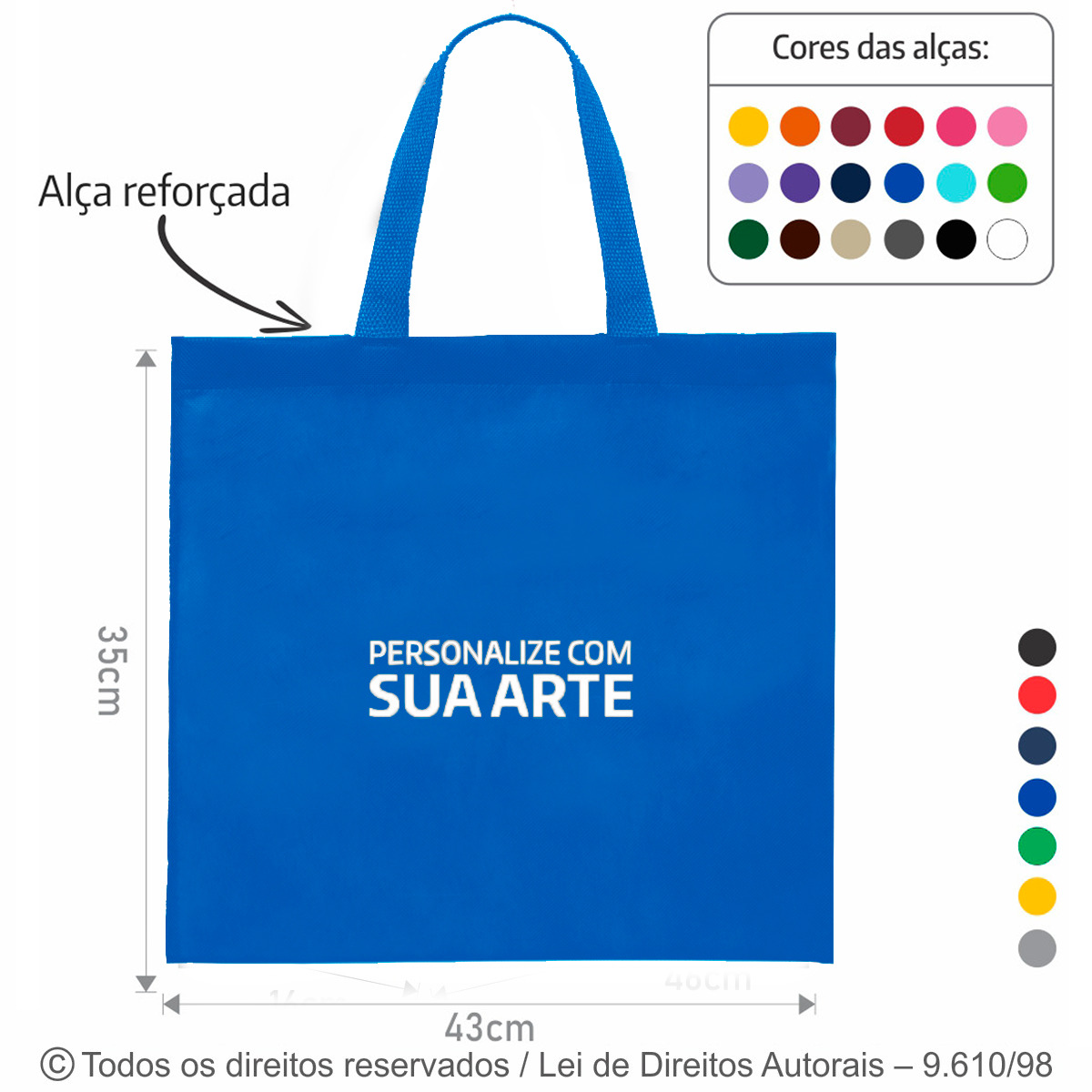 126T2 SACOLA DE TNT 60G 43X40CM AZUL ROYAL