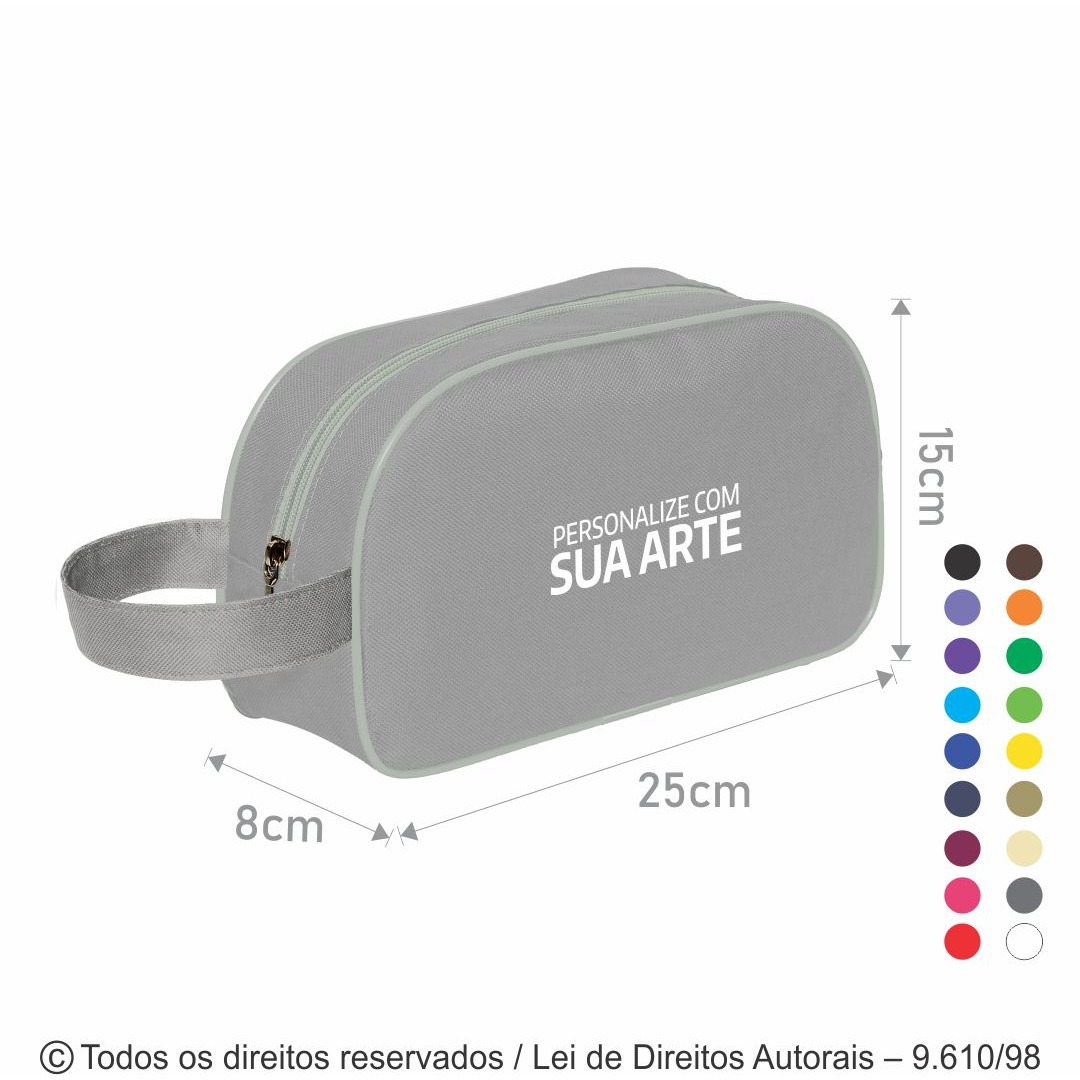 N17N NECESSAIRE DE NYLON 600G 25X15X8CM CINZA CLARO