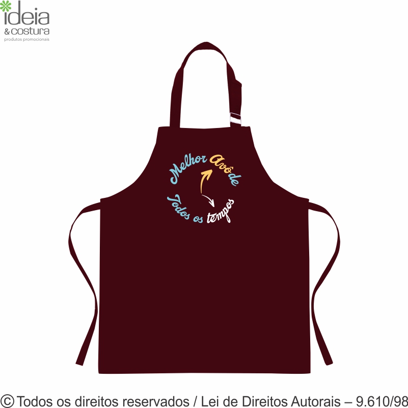 AV21B AVENTAL DE BRIM 202G 58X75CM VINHO