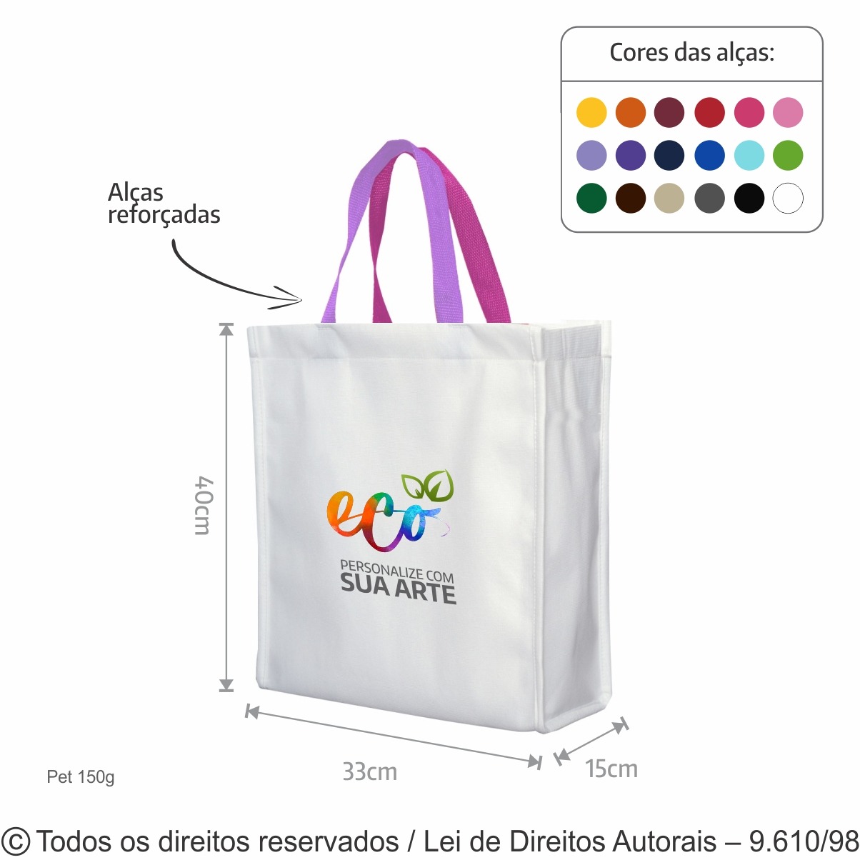 113PFC SACOLA DE PET 150G 33X40X15CM LILAS E PINK