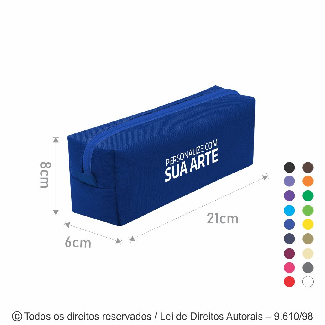 E3 ESTOJO EM NYLON 600G 21X8X6CM AZUL ROYAL