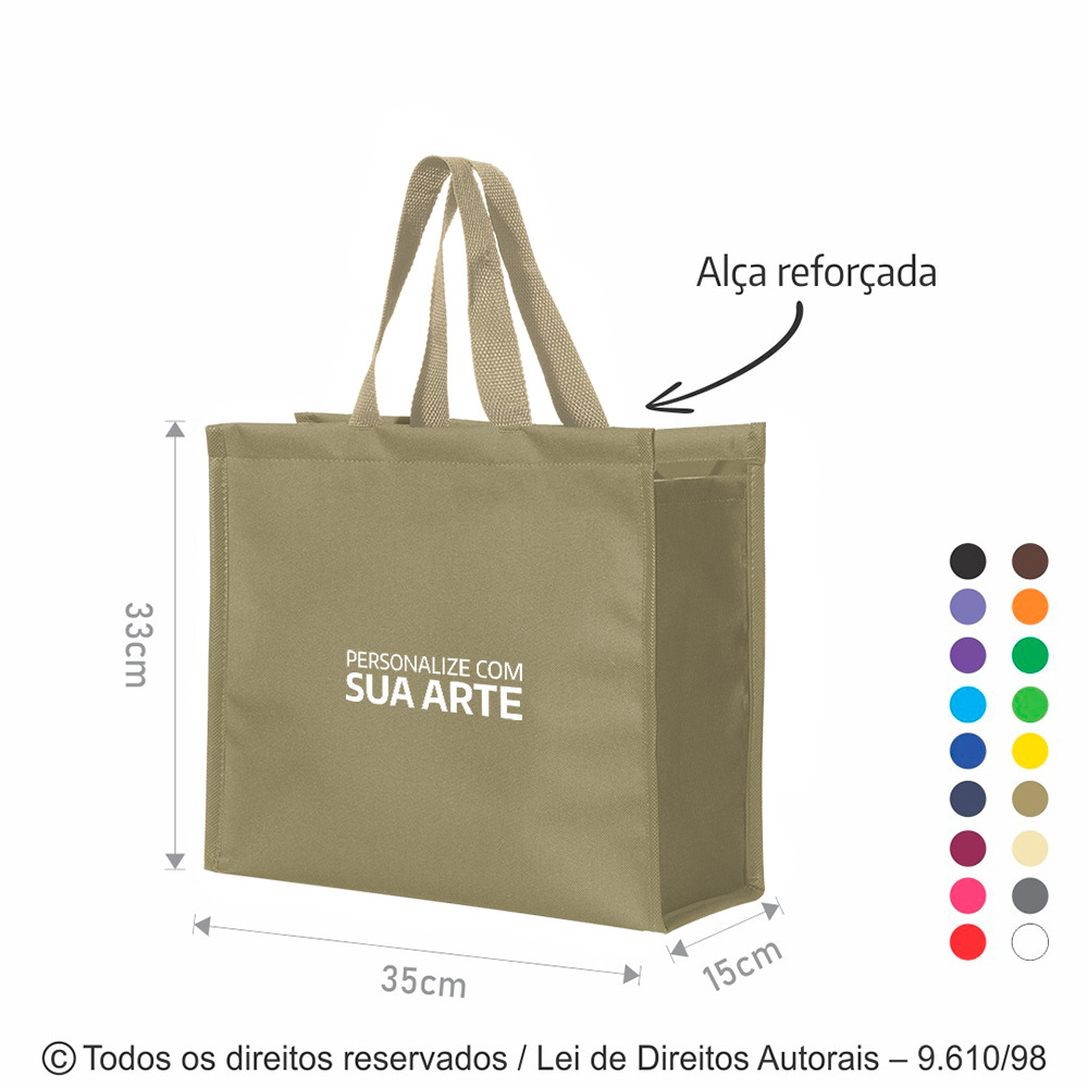 3N SACOLA DE NYLON 600G 35X33X15CM BEGE COM RAMI