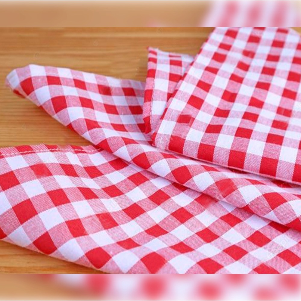 908 TOALHA DE MESA OXFORD XADREZ 140X220CM VERMELHA