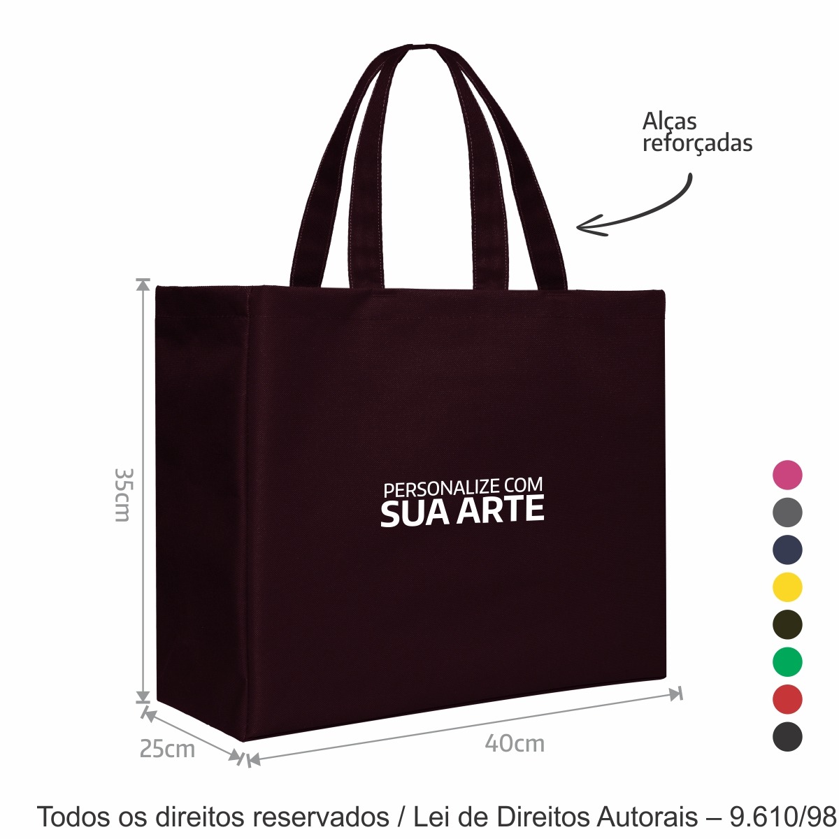 321LC SACOLA DE LONA COLORIDA 240G 40X35X25CM VINHO