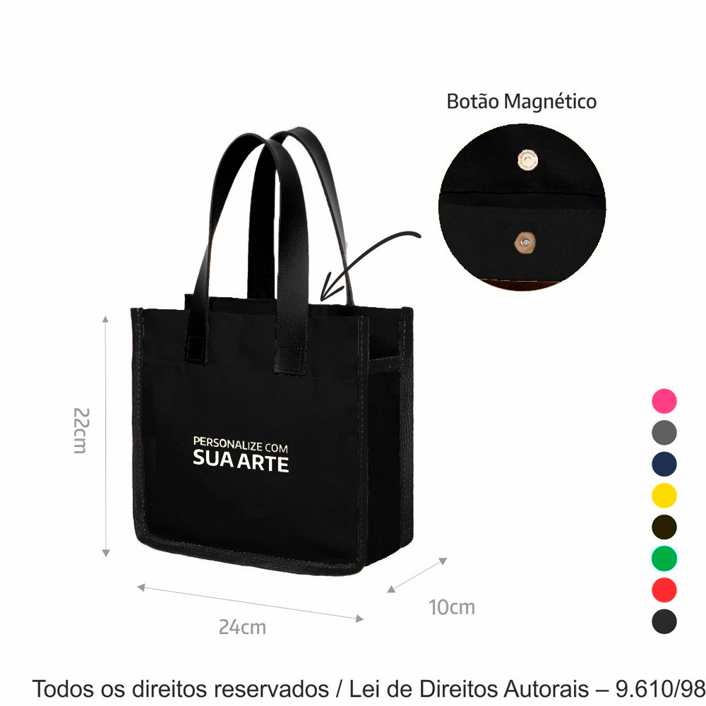 32LC MINE ECOBAG DE LONA COLORIDA 24X22X10CM PRETO