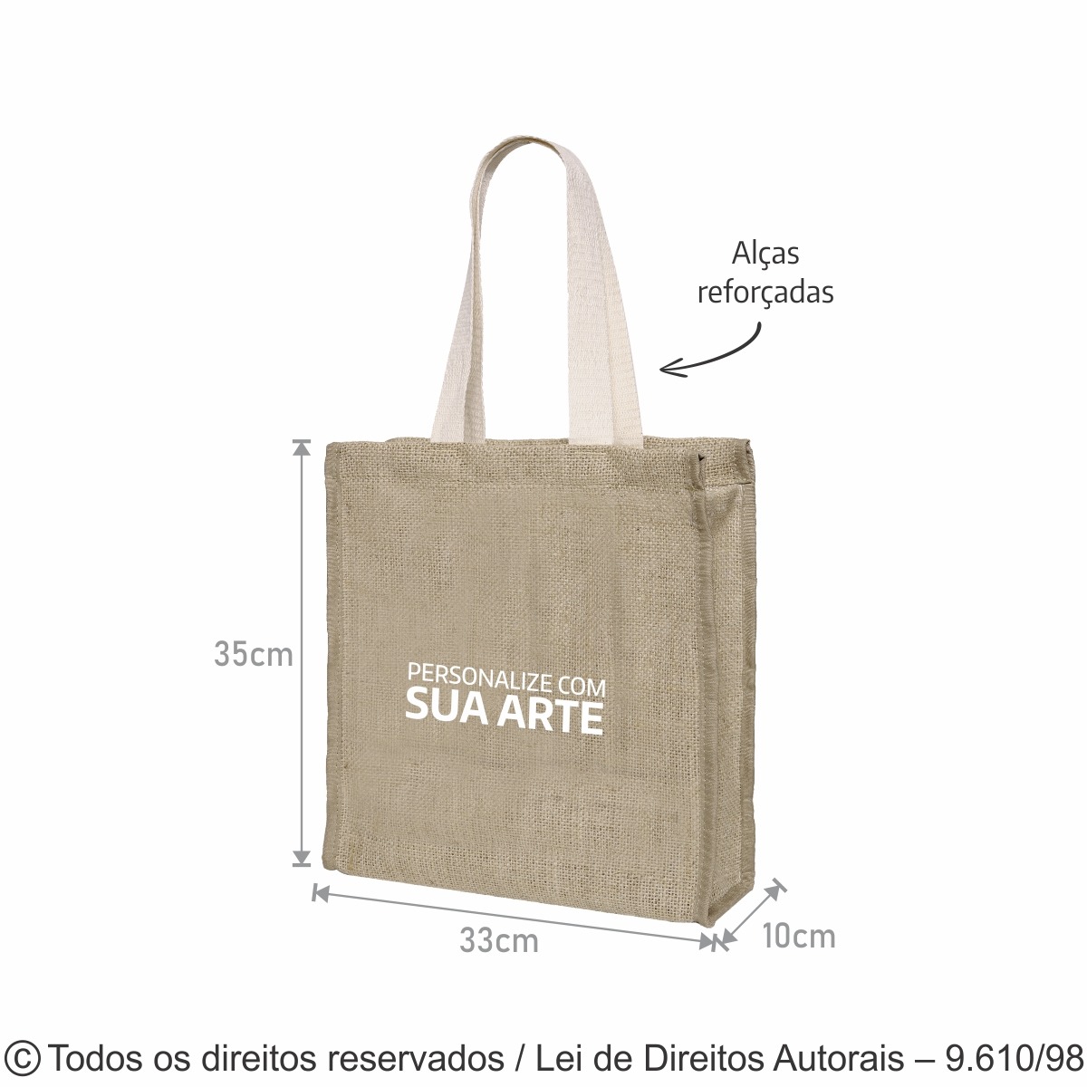 148J SACOLA DE JUTA F-9 32X33X10CM NATURAL