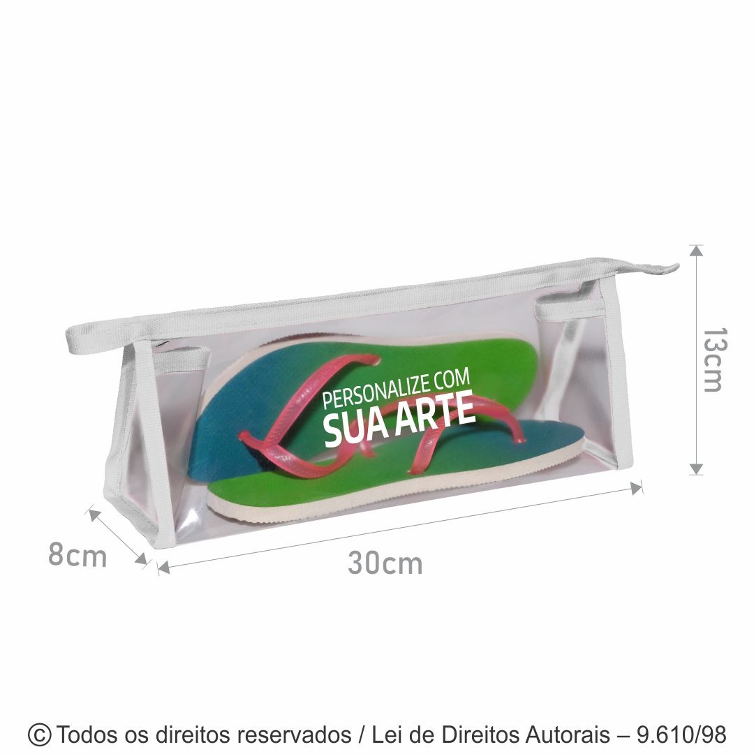 N19 PORTA CHINELOS DE PVC 20 30X13X8CM CRISTAL COM BRANCO