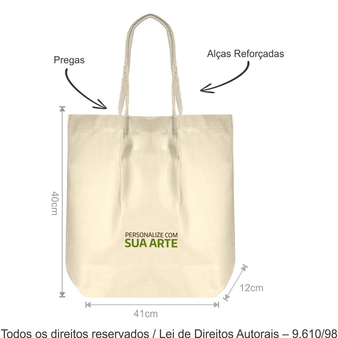 315L SACOLA DE LONA 240G 41X40X12CM CRU