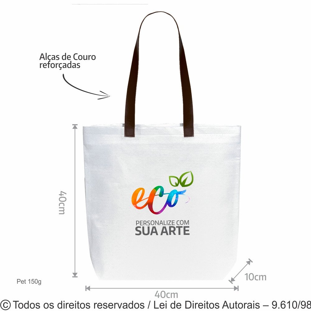 261P SACOLA DE PET 40X40X10CM BRACO COM MARROM CAFE
