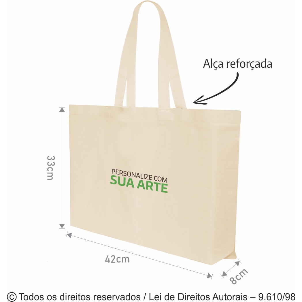 28A SACOLA DE ALGODAO 160G 42X33X8CM NATURAL