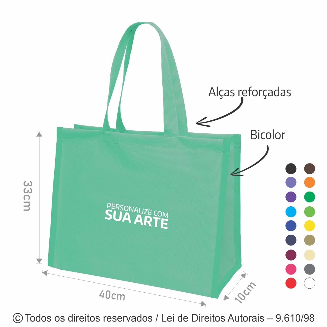 134N SACOLA DE NYLON 600G 40X32X20CM VERDE BEBE