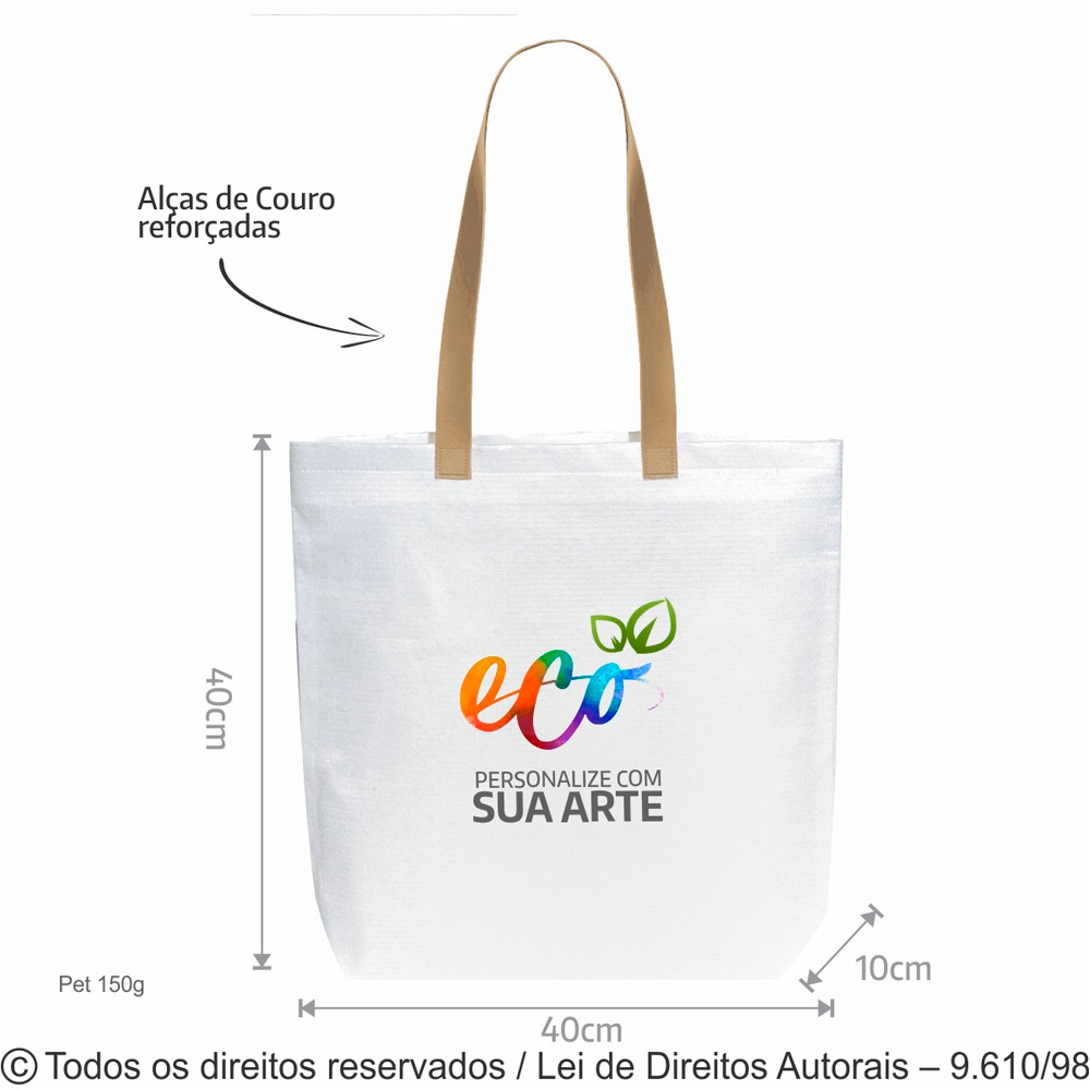 261P SACOLA DE PET 40X40X10CM BRACO COM BEGE