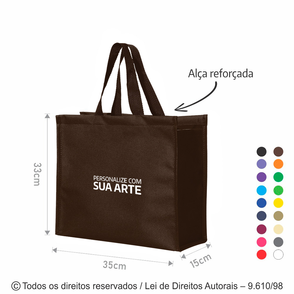 3N SACOLA DE NYLON 600G 35X33X15CM MARROM