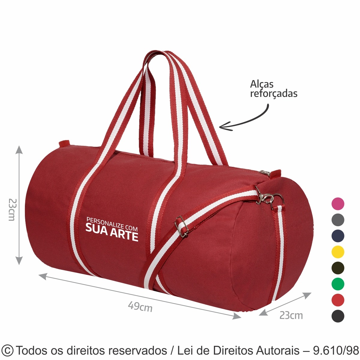 250LCFC BOLSA DE LONA COLORIDA 240G 49X23X23CM VERMELHA