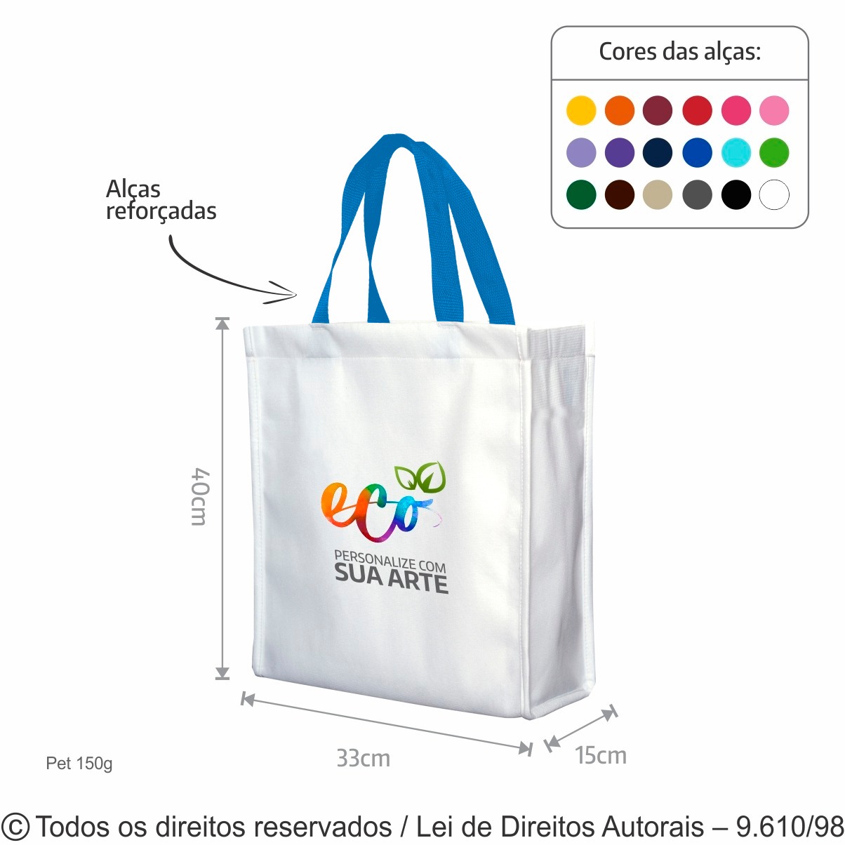113PFC SACOLA DE PET 150G 33X40X15CM AZUL ROYAL