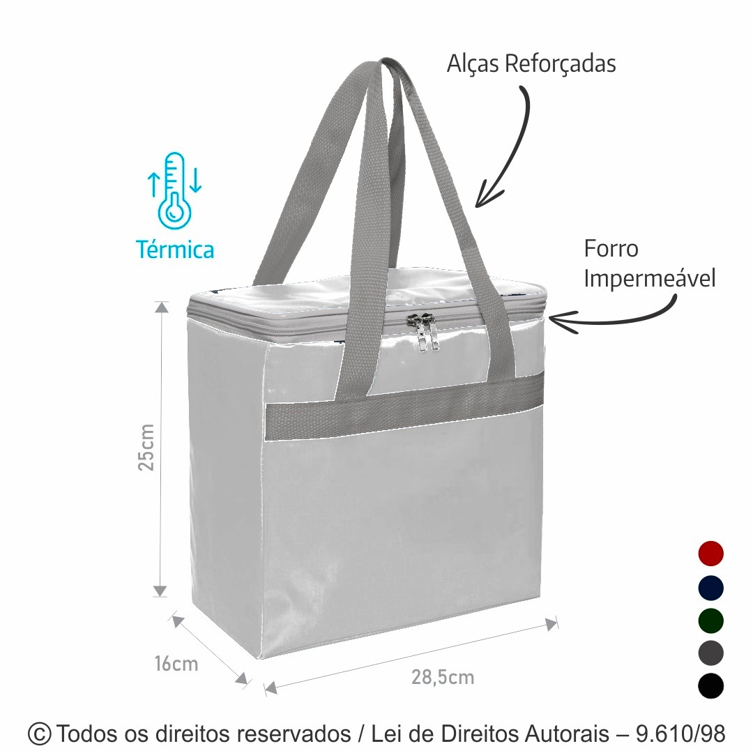 243CB BOLSA TERMICA DE CORDOBA 28,5X25X16CM BRANCO CINZA CLARO