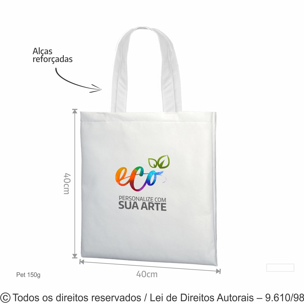 5P SACOLA DE PET 150G 40X40CM BRANCO