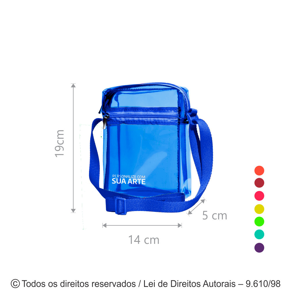 291PVCC SHOULDER BAG DE PVC COLORIDO 14X19X5CM AZUL ROYAL