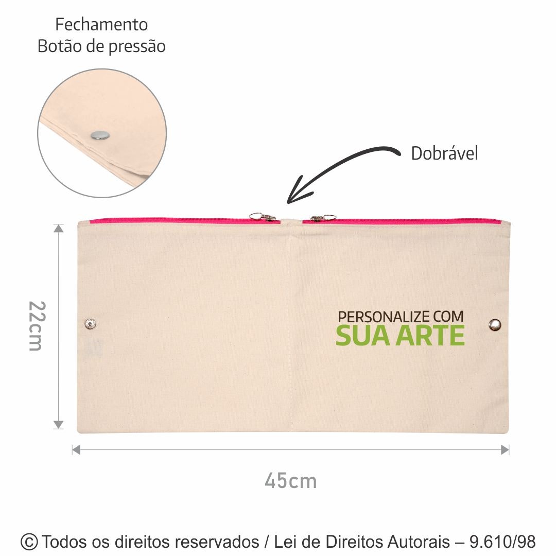 059L PORTA LANGERIE DE LONA 240G 45X22CM CRU COM PINK