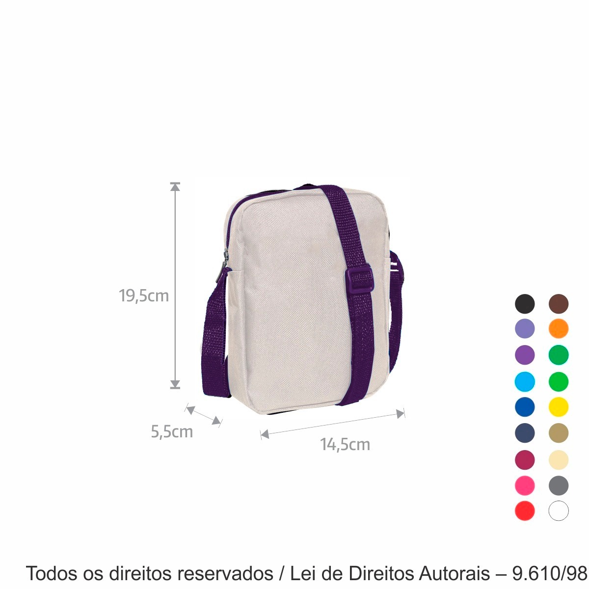 SM510 SHOULDER BAG DE CORDOBA 14X19X5CM BRANCO COM ROXO