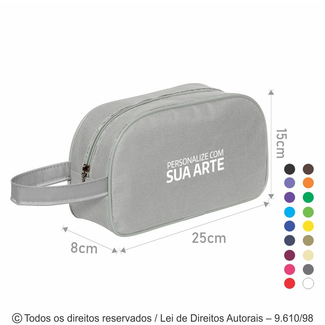 N17NPVC NECESSAIRE DE NYLON 600G 25X15X8CM CINZA CLARO