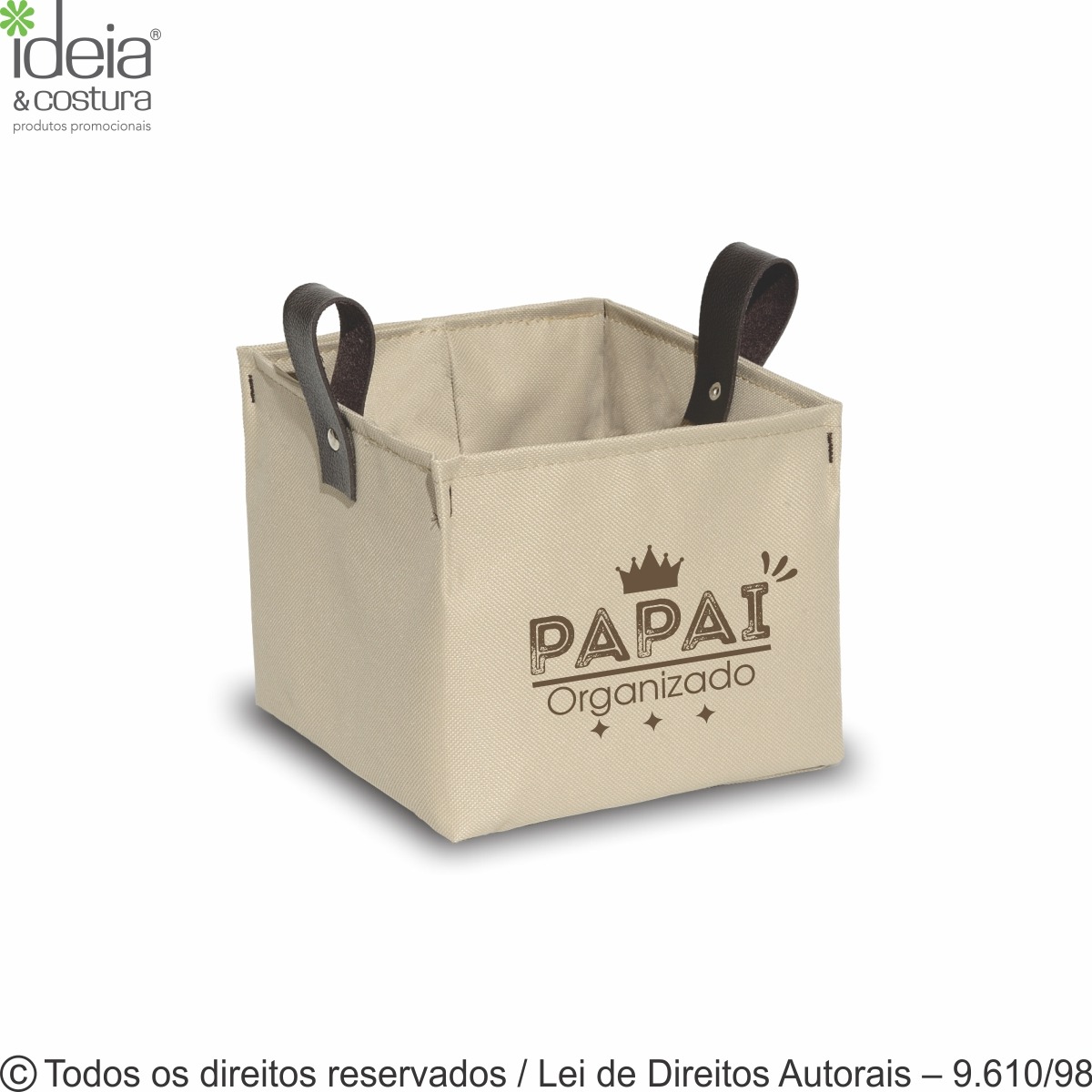 041N CESTO ORGANIZADOR DE NYLON 600G 15X12X14CM BEGE