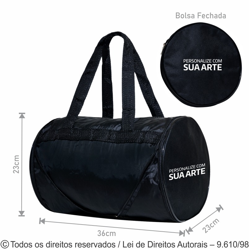 278N BOLSA DOBRAVEL NYLON 70 RESINADO 36X23X23CM PRETO