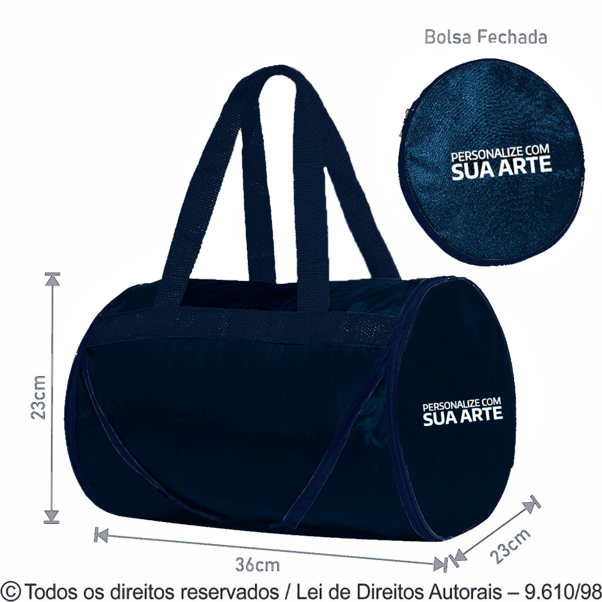 278N BOLSA DOBRAVEL NYLON 70 RESINADO 36X23X23CM AZUL MARINHO