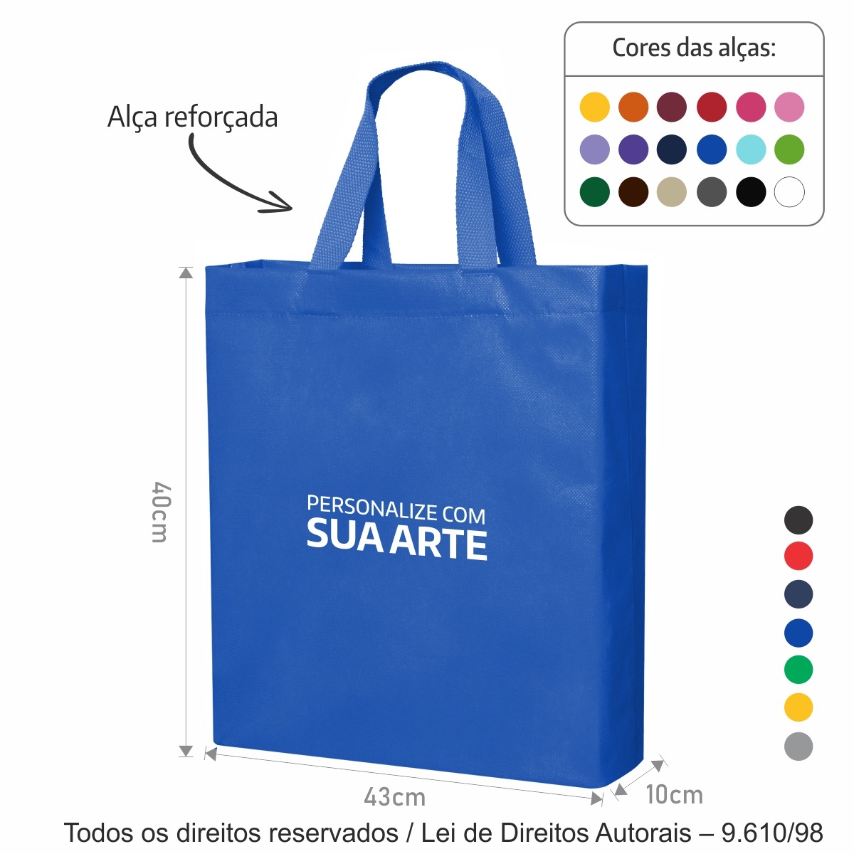 50T SACOLA DE TNT 80G 43X40X10CM AZUL ROYAL
