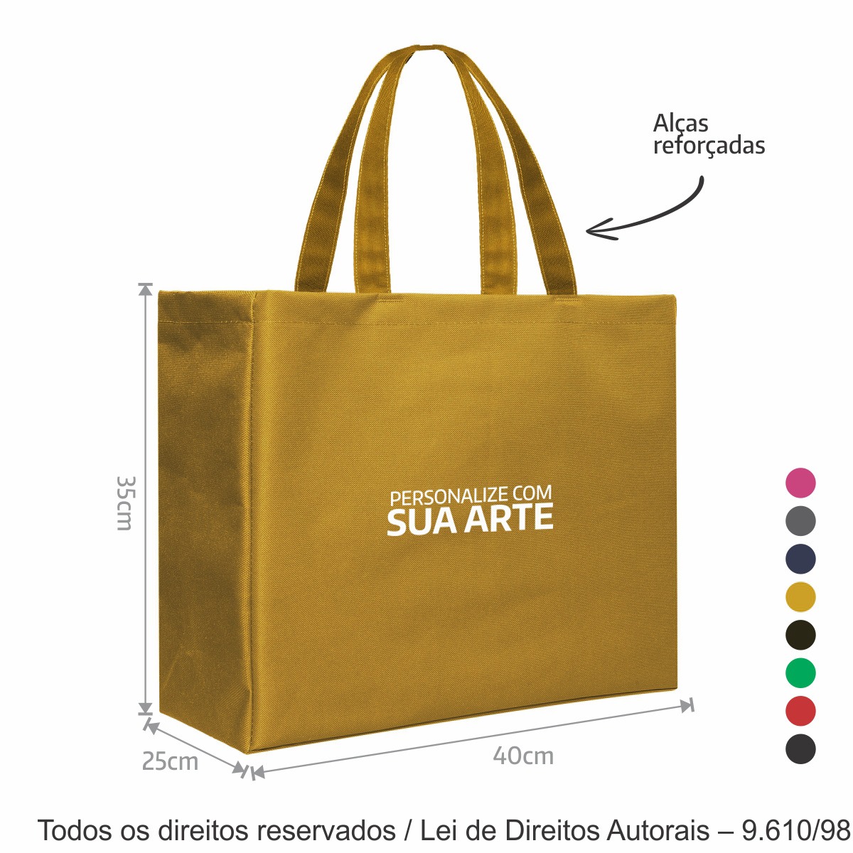 321LC SACOLA DE LONA COLORIDA 240G 40X35X25CM MOSTARDA