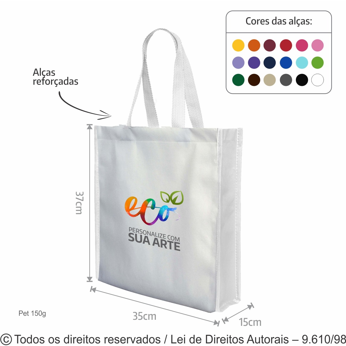 162PFC SACOLA DE PET 150G 35X37X15CM BRANCO