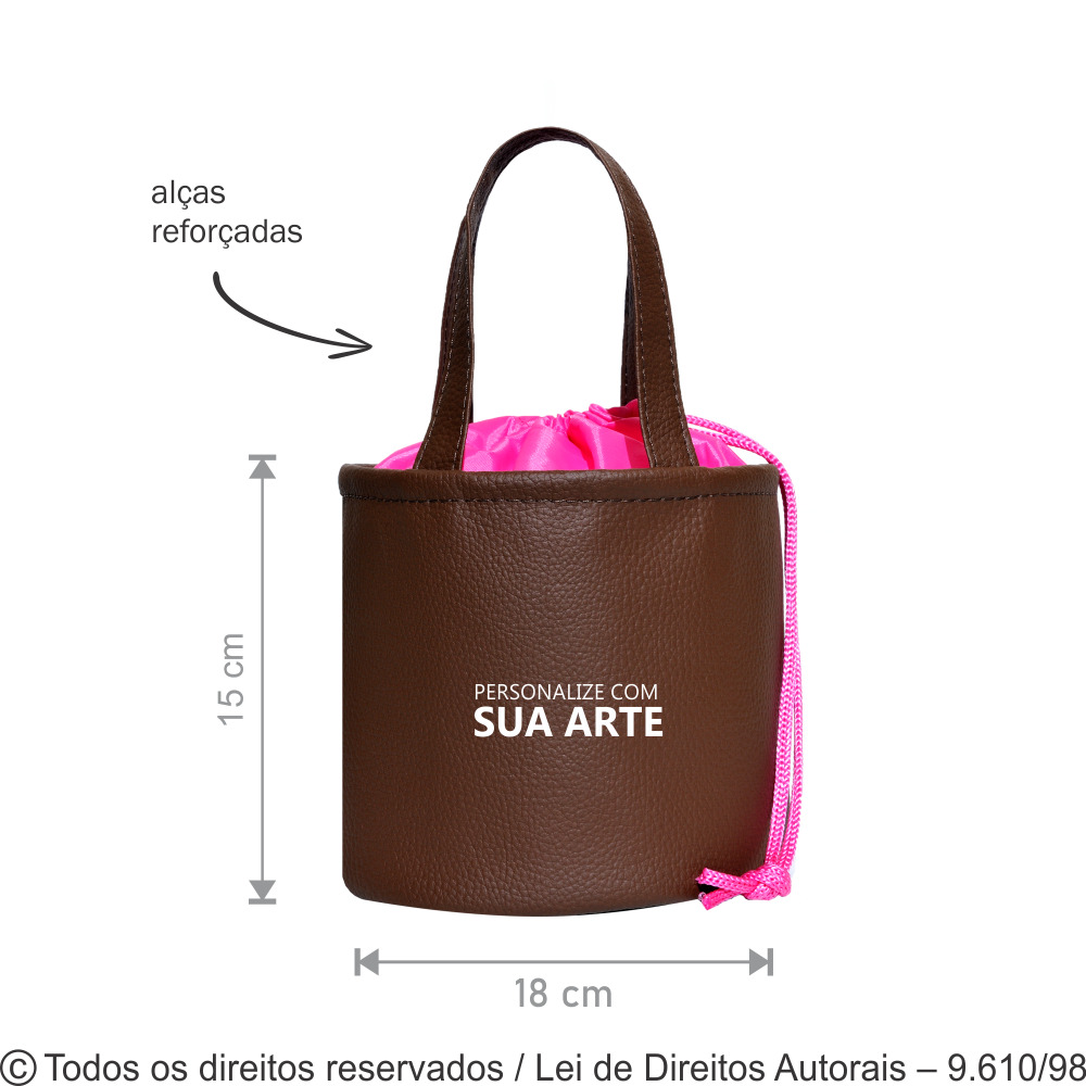 293KR PORTA COSMETICOS DE KROYAL COM FORRO NYLON RESINADO 18X16CM MARROM