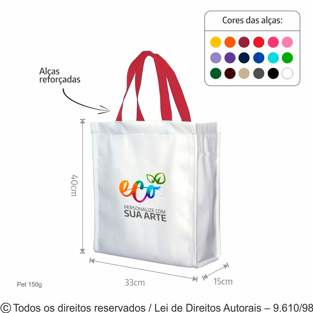 113PFC SACOLA DE PET 150G 33X40X15CM VERMELHA
